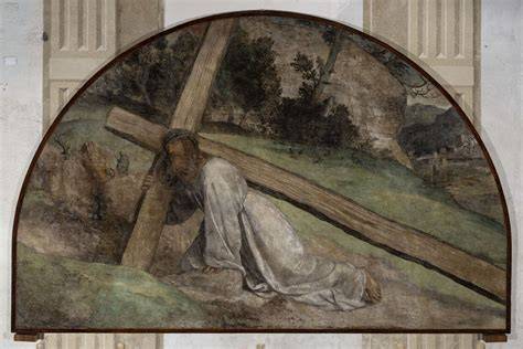 Rappresentazione iconografica di Cristo che cade sotto il peso della Croce