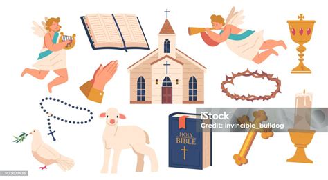 illustrazione storica di oggetti di preghiera cattolica