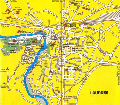 Mappa della zona di Lourdes con l'indicazione dell'Hotel Christina Lourdes