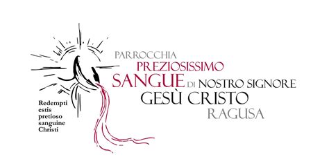 Icona stilizzata del Preziosissimo Sangue di Gesù con gocce rosse che simboleggiano la Redenzione.