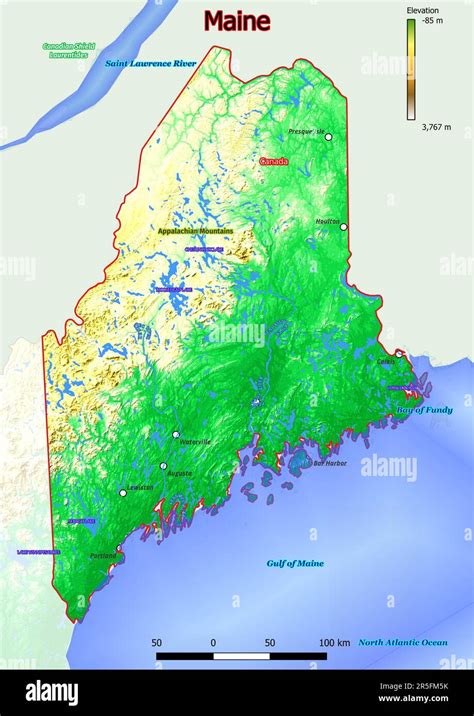 mappa delle foreste del Maine o foto di un accampamento nascosto