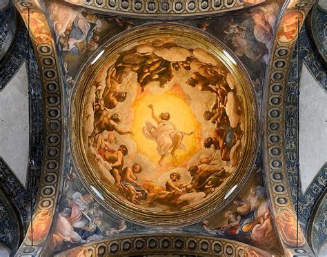 Veduta generale della cupola affrescata da Correggio nella chiesa di San Giovanni Evangelista a Parma
