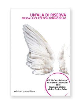 Copertina del progetto Un'ala di riserva, raffigurante elementi simbolici legati all'impegno sociale e alla spiritualità di don Tonino Bello.