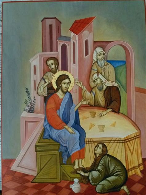 Rappresentazione artistica dell'unzione di Betania