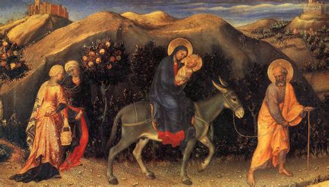 Scena della Fuga in Egitto con Giuseppe, Maria e Gesù