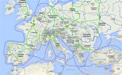 Mappa delle principali rotte commerciali di reliquie nel Medioevo