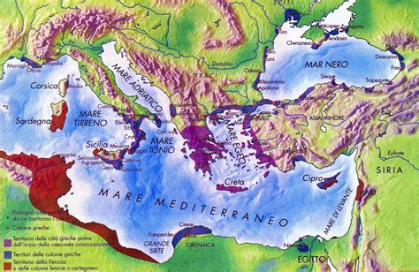 mappa del Mediterraneo antico con Ninive e Tarsis