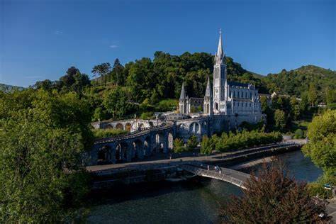 Vista aerea del complesso delle basiliche di Lourdes