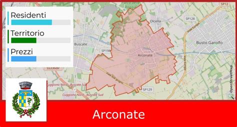 Mappa del comune di Arconate con evidenziazione del settore residenziale
