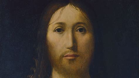 Dettaglio del volto del Cristo benedicente di Antonello da Messina