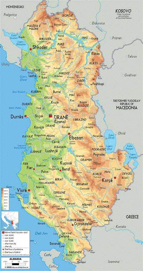 Mappa dettagliata della regione di Zadrima, Albania