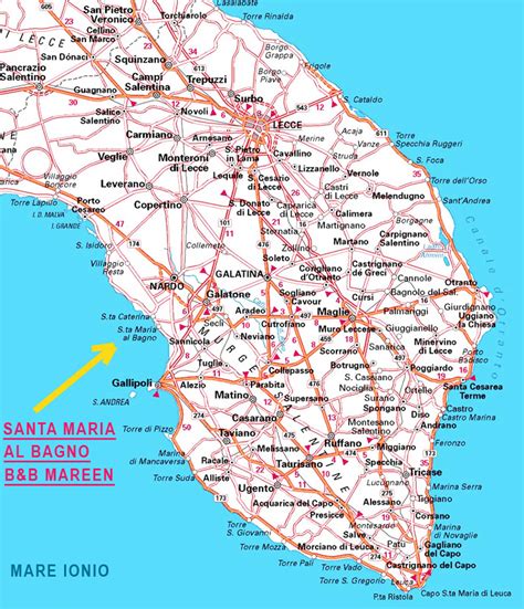 Mappa della zona di Santa Maria di Leuca con il Santuario