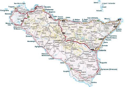 Mappa della Sicilia con indicazione di Chiaramonte Gulfi, Gela, Scoglitti e Santa Croce Camerina