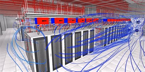 Interno di un data center con file di server e sistemi di raffreddamento