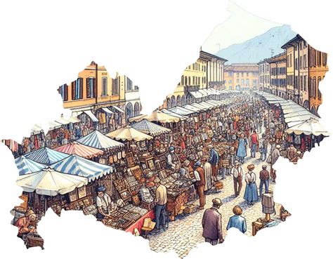 Foto panoramica di un mercato artigianale all'aperto a Formentera, con bancarelle colorate e persone che passeggiano.