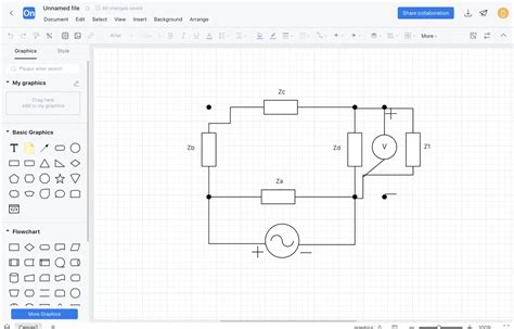 screenshot dell'interfaccia online di Circuit Diagram con un semplice schema