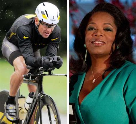 Foto di Lance Armstrong con Oprah Winfrey durante l'intervista