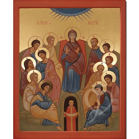 icona o dipinto della Pentecoste, con gli Apostoli che ricevono lo Spirito Santo