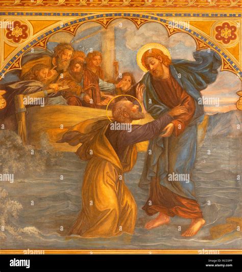 dettaglio del dipinto di Pietro Paolo Bonzi raffigurante Gesù che cammina sulle acque