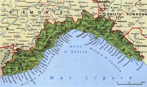 Mappa con indicazione di Montebruno e della Liguria