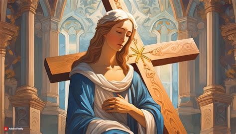 Illustrazione simbolica di Maria in preghiera a Nazareth