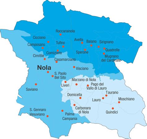 Mappa della Diocesi di Nola con i confini territoriali