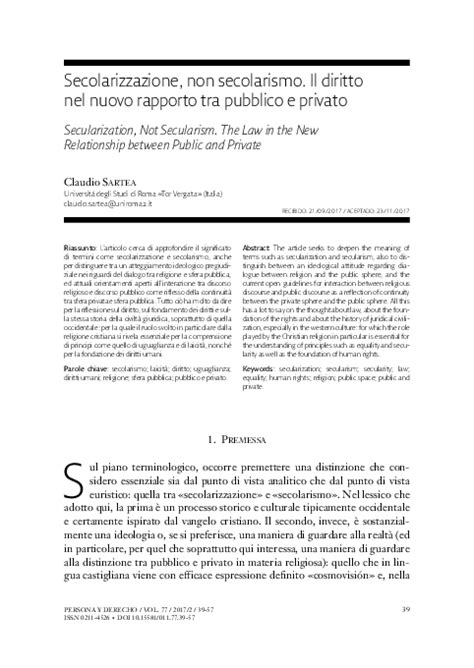 Schema comparativo: Secolarizzazione (autonomia) vs Secolarismo (esclusione del trascendente)