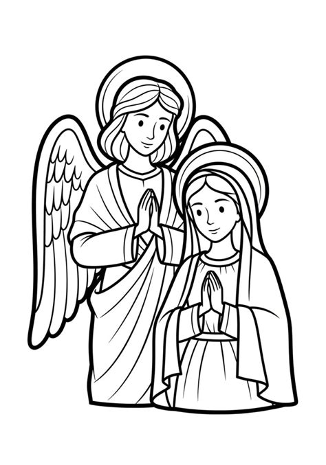 Rappresentazione iconografica dell'Annunciazione con l'Angelo Gabriele e Maria in un ambiente umile di Nazareth