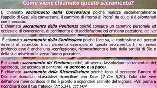 Infografica: Il processo di riconciliazione che parte dall'esame di coscienza e giunge all'assoluzione sacramentale.