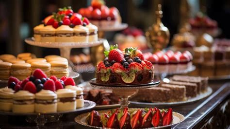 Foto di un buffet di dolcetti assortiti disposti su un vassoio elegante