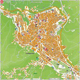 Mappa del centro storico di Caltagirone con evidenziate le posizioni degli istituti religiosi