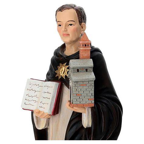 Ritratto o statua di San Tommaso d'Aquino con libro e penna, simbolo della sua sapienza