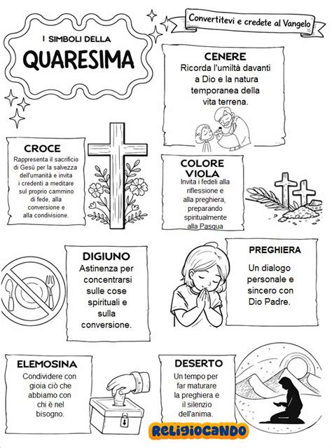 Simboli della Quaresima: croce, pane, acqua, digiuno
