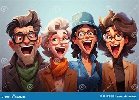 Illustrazione di persone che ridono in modo sereno e pacifico