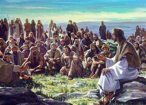 Illustrazione del Vangelo di Luca, con Gesù e la folla