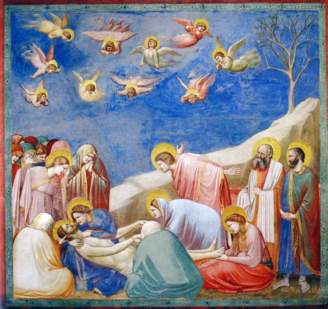 Dettaglio di un affresco del Triduo Pasquale nella Cappella degli Scrovegni, forse il Compianto