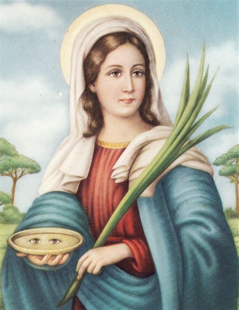 Rappresentazione iconografica di Santa Lucia con gli occhi sul piatto