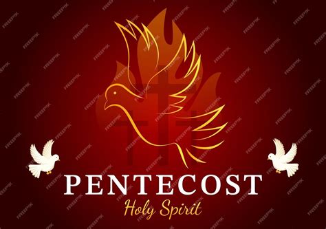 Illustrazione simbolica della Pentecoste con colomba e fiamme