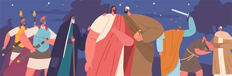 Attori vestiti da soldati romani e Gesù che viene condotto in catene a The Holy Land Experience