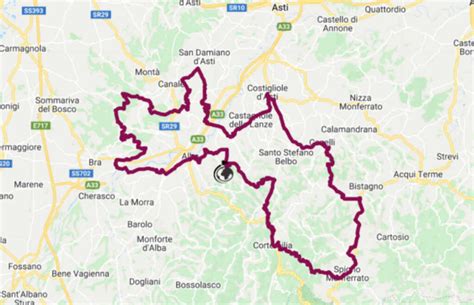 Mappa illustrata dei percorsi e delle chiese nel Roero
