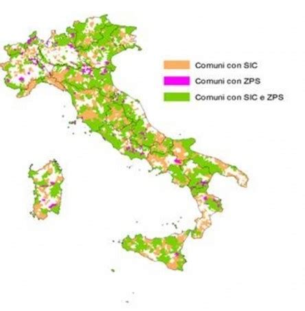 Mappa delle Zone Speciali di Conservazione e Zone di Protezione Speciale nell'area dei Monti Eremita Marzano