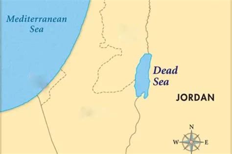Mappa del viaggio degli angeli da Ebron a Sodoma con indicazione del Mar Morto