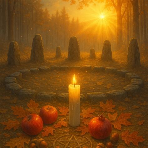illustrazione di antichi Celti che celebrano il Samhain con falò