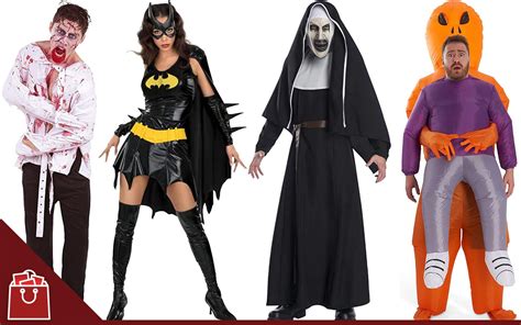 composizione di diversi costumi di Halloween, dalla strega al vampiro