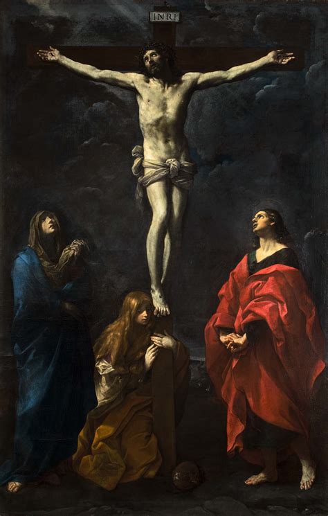 Rappresentazione artistica di Gesù sulla croce, con Maria e Giovanni