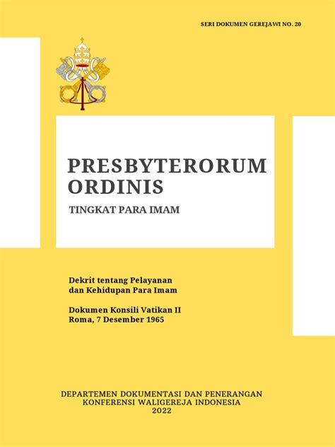 Copertina del decreto Presbyterorum Ordinis