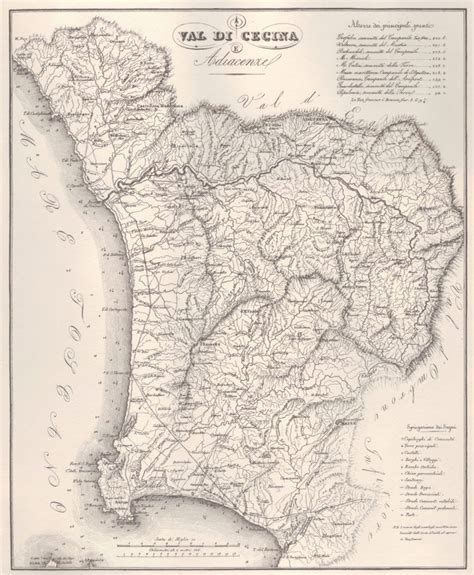 Mappa della Val di Cecina con indicazione delle aree geotermiche