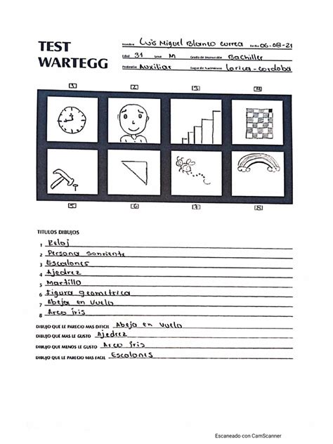 Esempio di test psicodiagnostico (es. tavola Wartegg)