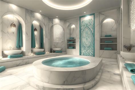 Interno di una spa moderna e lussuosa con piscina interna e area relax