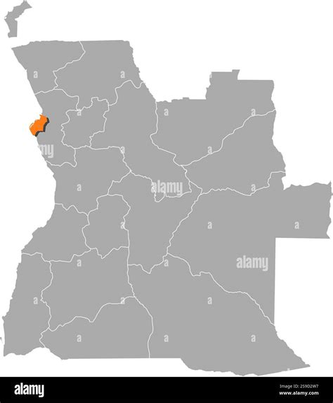 Mappa dell'Angola con Luanda evidenziata